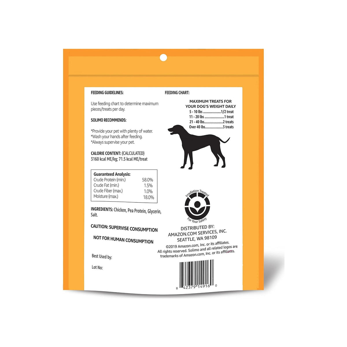 Solimo Chicken Jerky, 2 lb