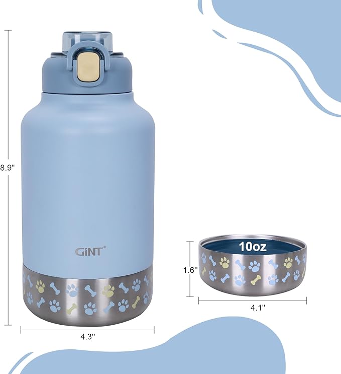 Insulated Stainless Steel Water Bottle for Dogs and Humans, Universal Travel Dis