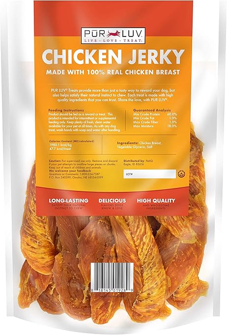 Chicken Jerky Dog Treats, Made with 100% Real Chicken Breast, 16 Ounces, Healthy