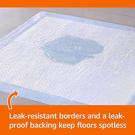 Amazon Basics Dog and Puppy Pee Pads, 5-Layer Leak-Proof Super Absorbent, Quick-