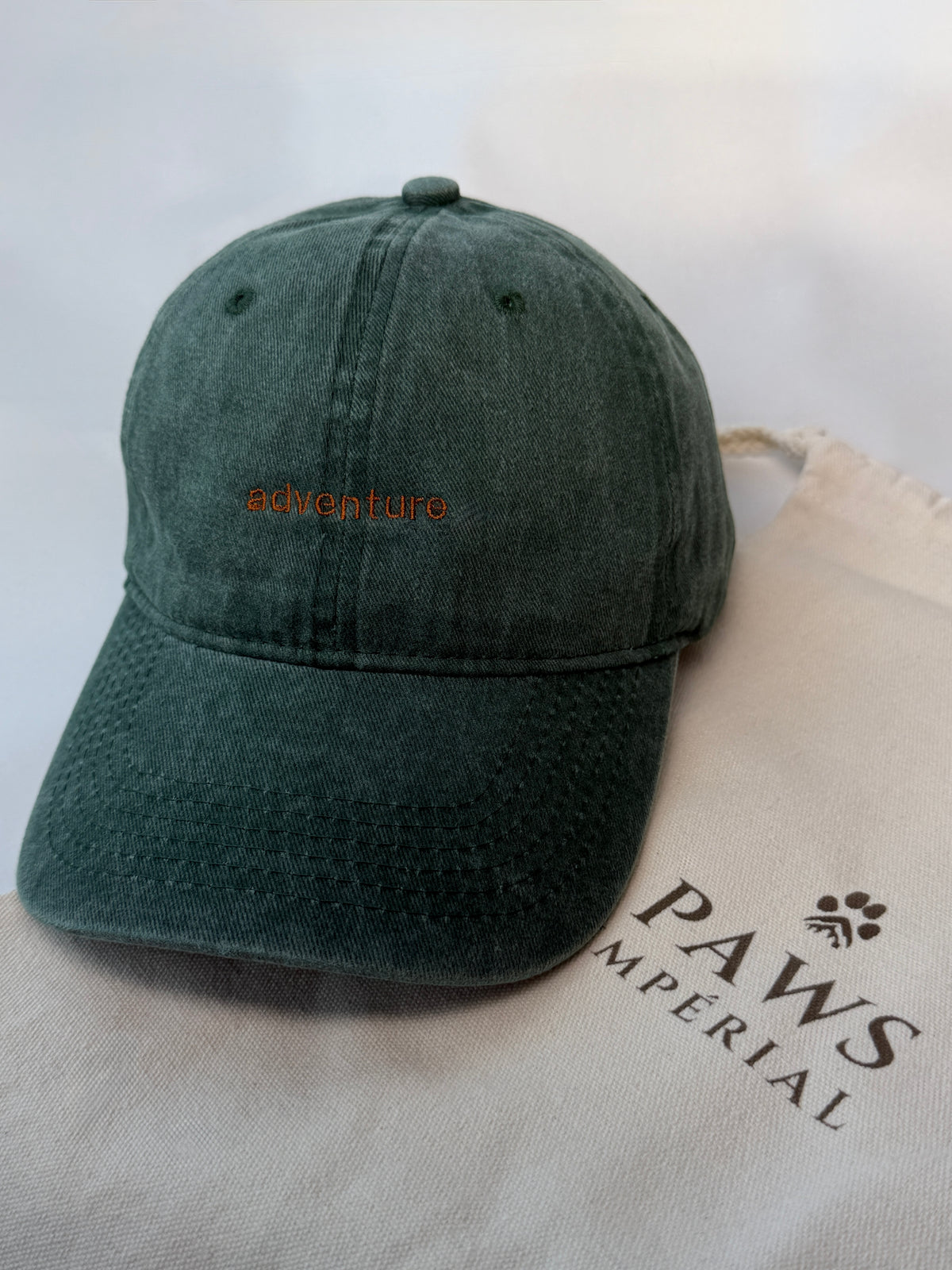 adventure Washed Cotton Cap — Green and Orange — photo 1