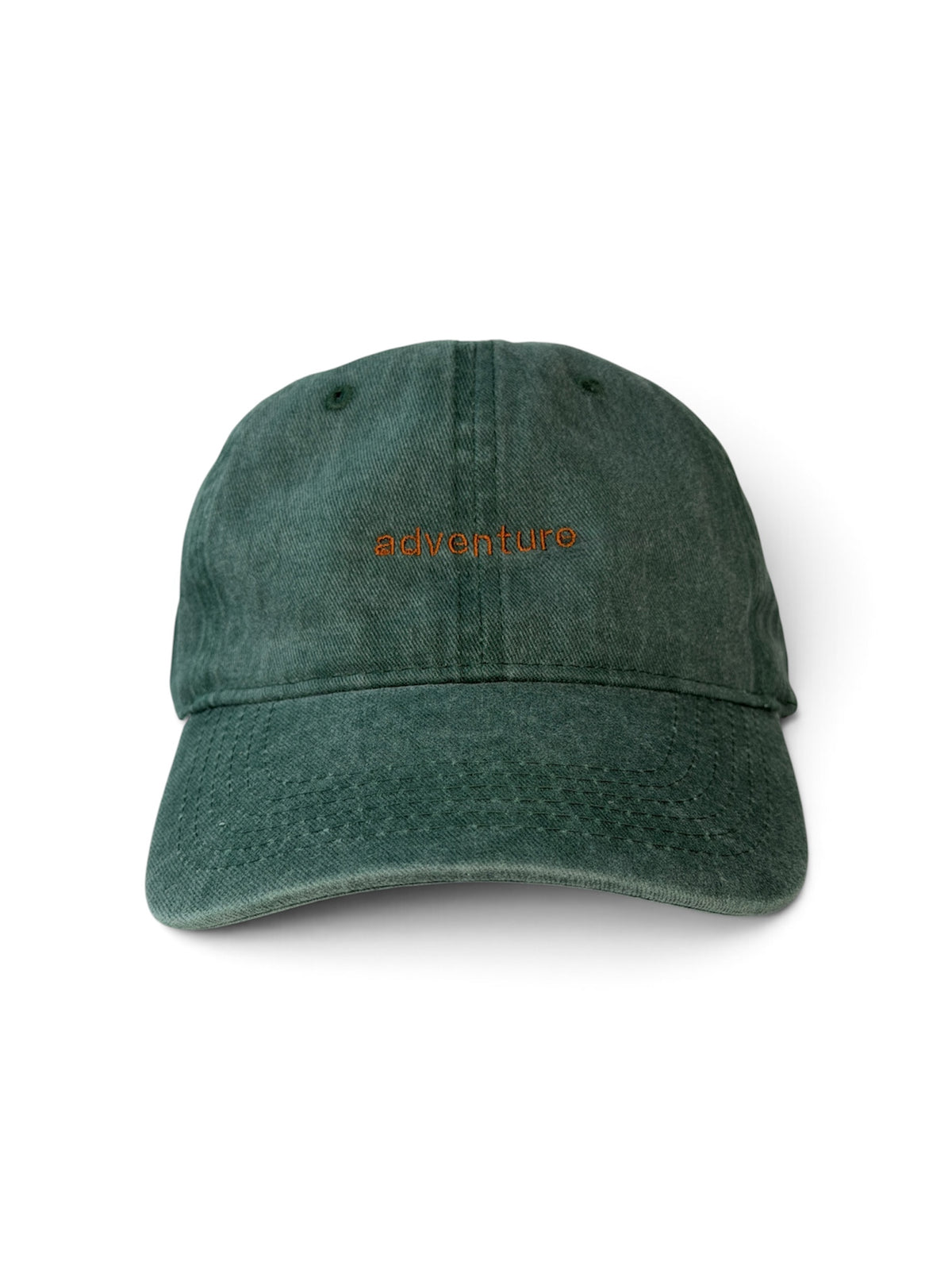 adventure Washed Cotton Cap — Green and Orange — photo 3
