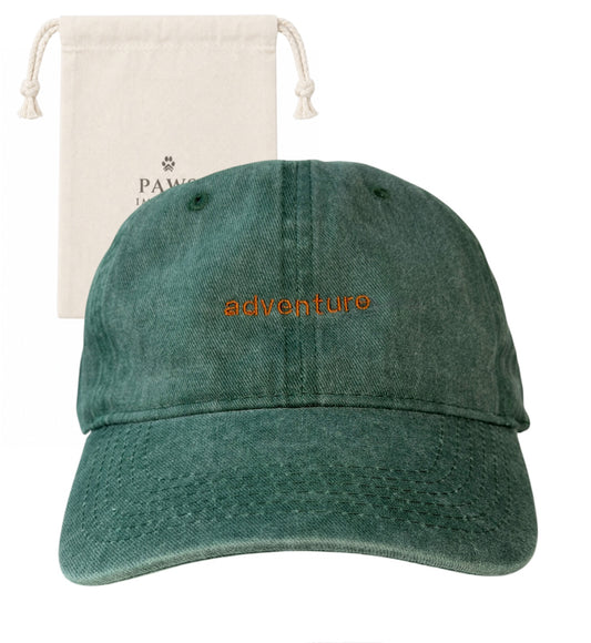 adventure Washed Cotton Cap — Green and Orange by Paws Impérial