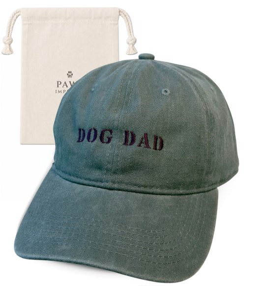 DOG DAD Washed Cotton Cap — Grey and Purple by Paws Impérial
