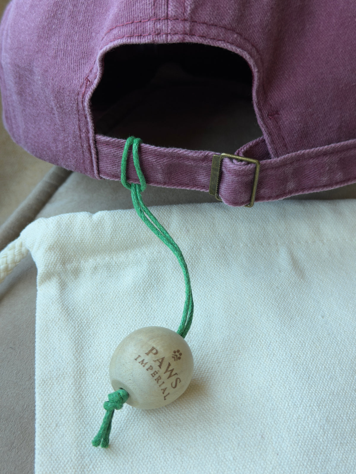 DOG LOVER Washed Cotton Cap — Burgundy and Blue — photo 2