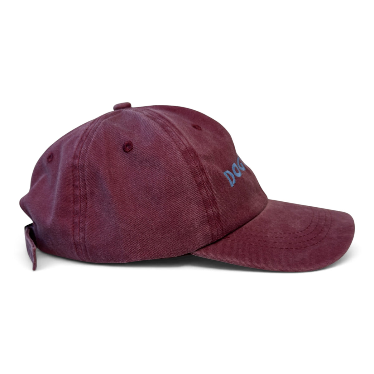 DOG LOVER Washed Cotton Cap — Burgundy and Blue — photo 5