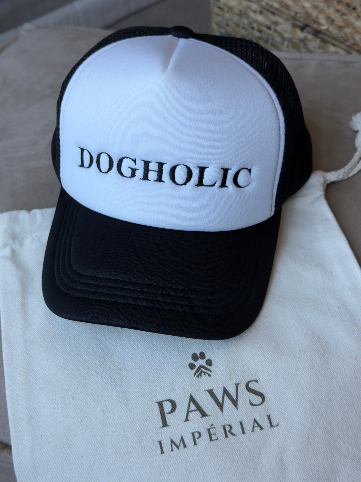 Dogholic Trucker Cap — Black Pink and Black — photo 1