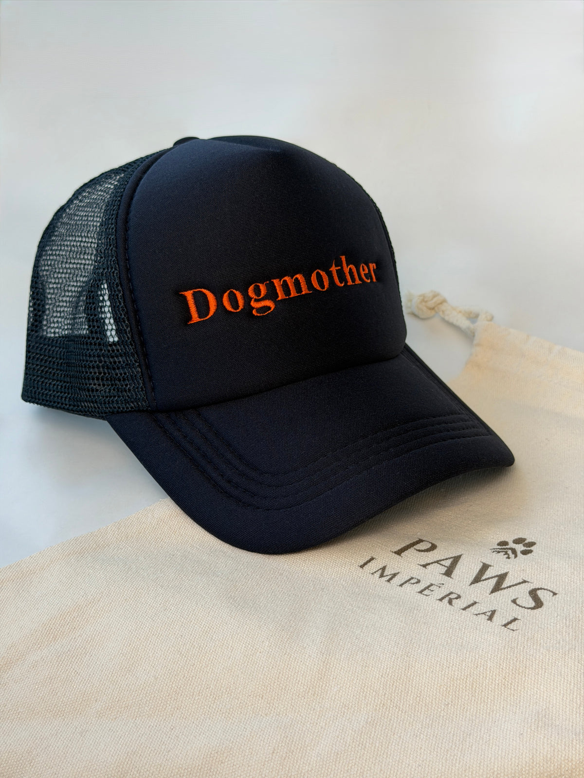 Dogmother Trucker Cap — Blue and Orange — photo 1