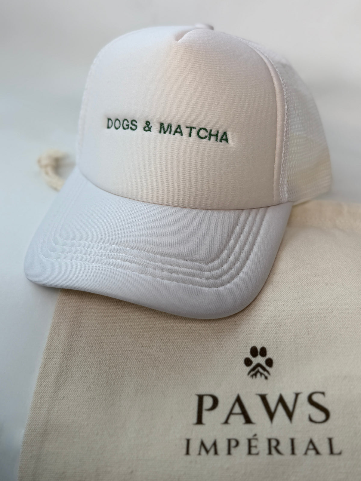 DOGS & MATCHA Trucker Cap — White — photo 1