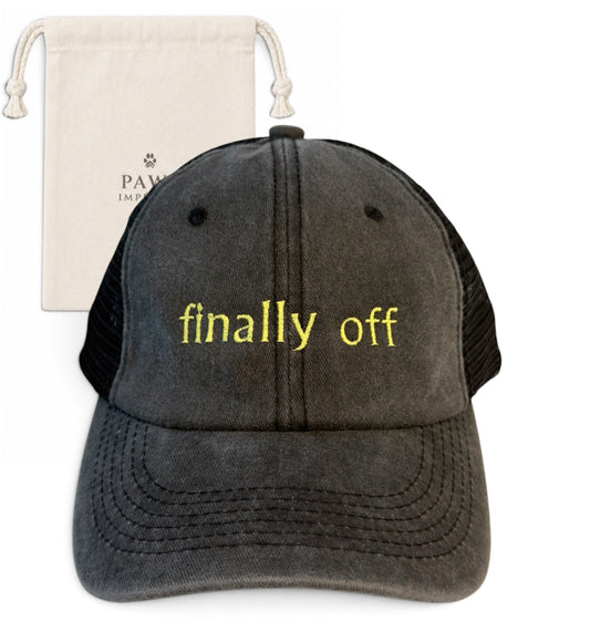 finally off Washed Mesh Cap — Black and Yellow by Paws Impérial
