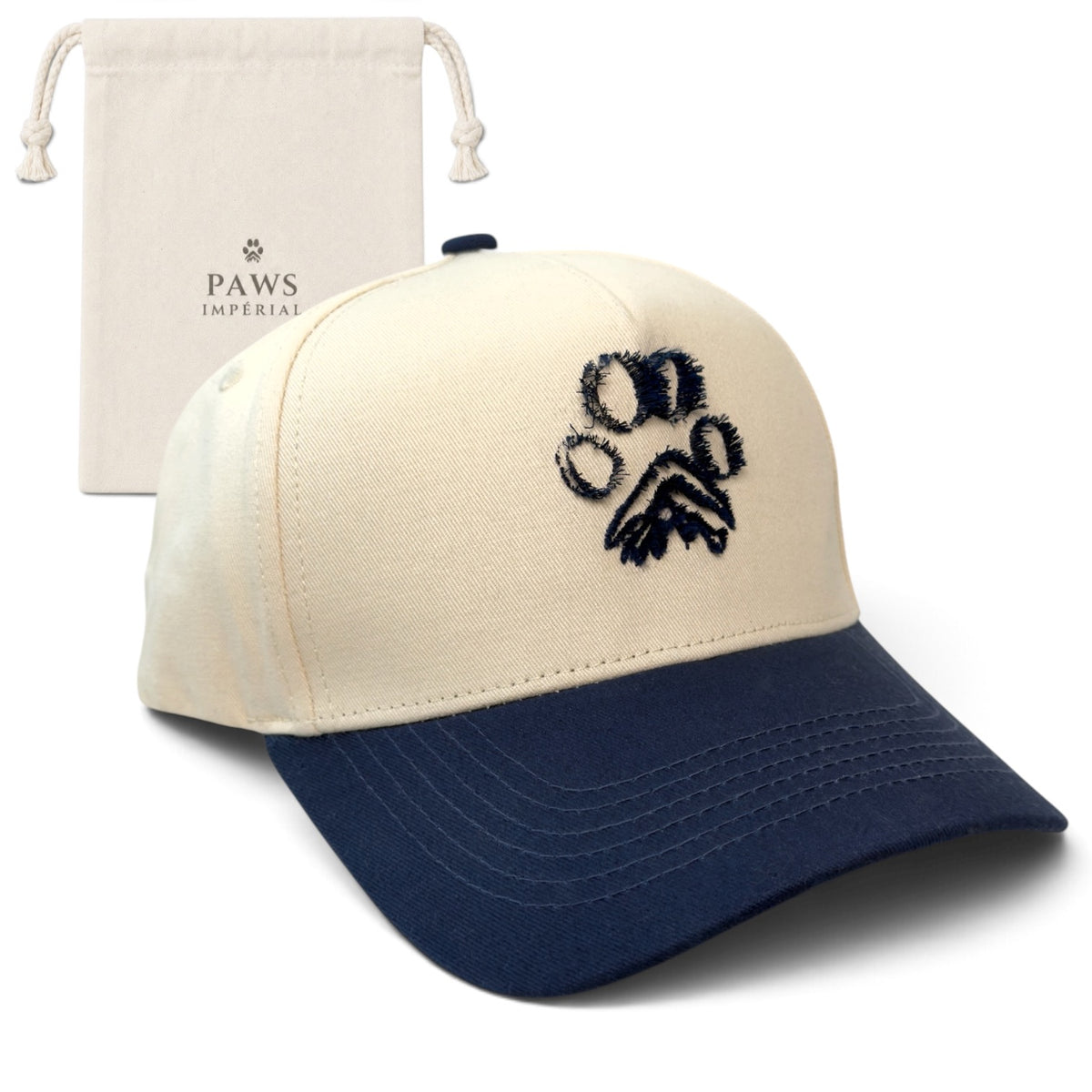 PAW Two-Tone Cotton Cap — Blue and Cream by Paws Impérial