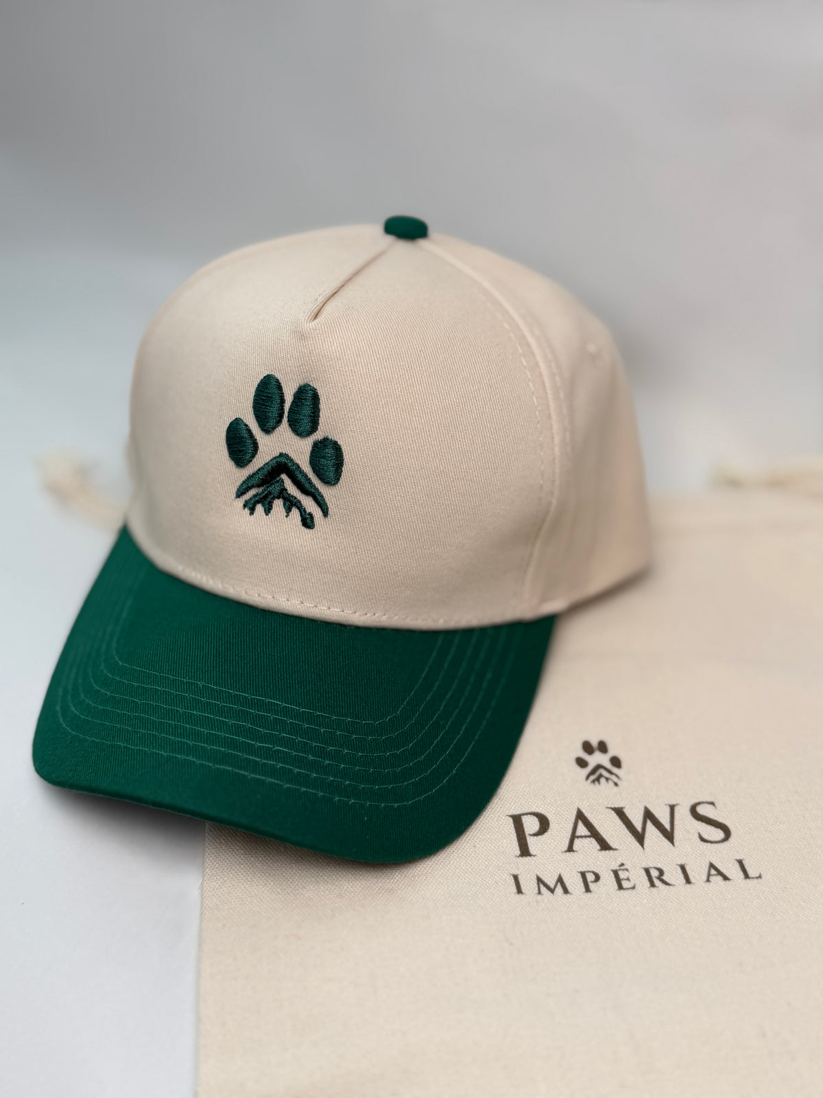 PAW Two-Tone Cotton Cap — Green and Cream — photo 1