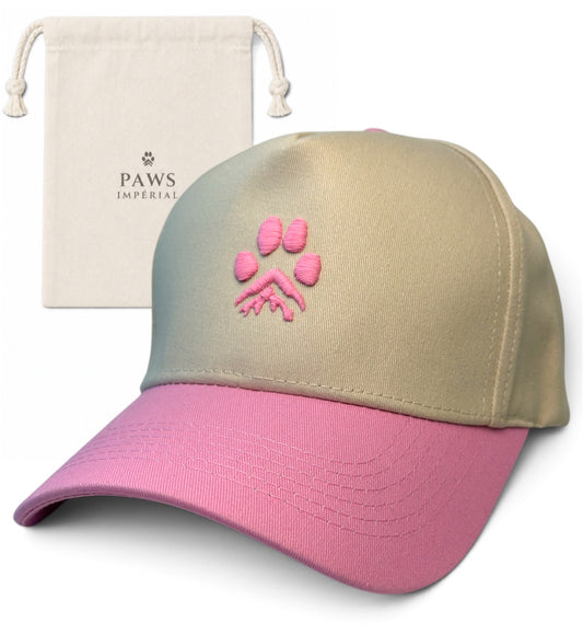 PAW Two-Tone Cotton Cap in pink and cream by Paws Impérial