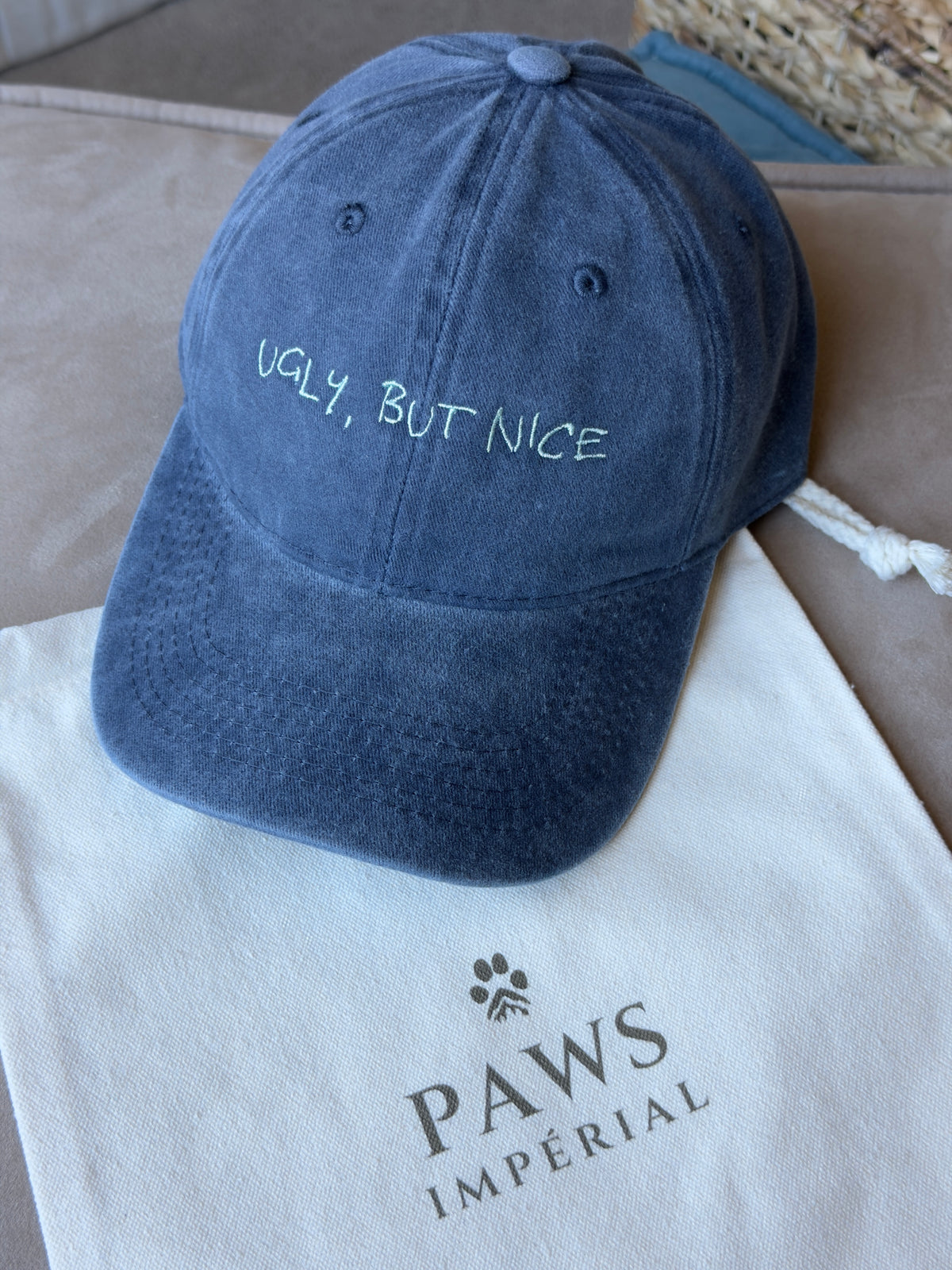 UGLY BUT NICE Washed Cotton Cap — Dark and Blue — photo 1