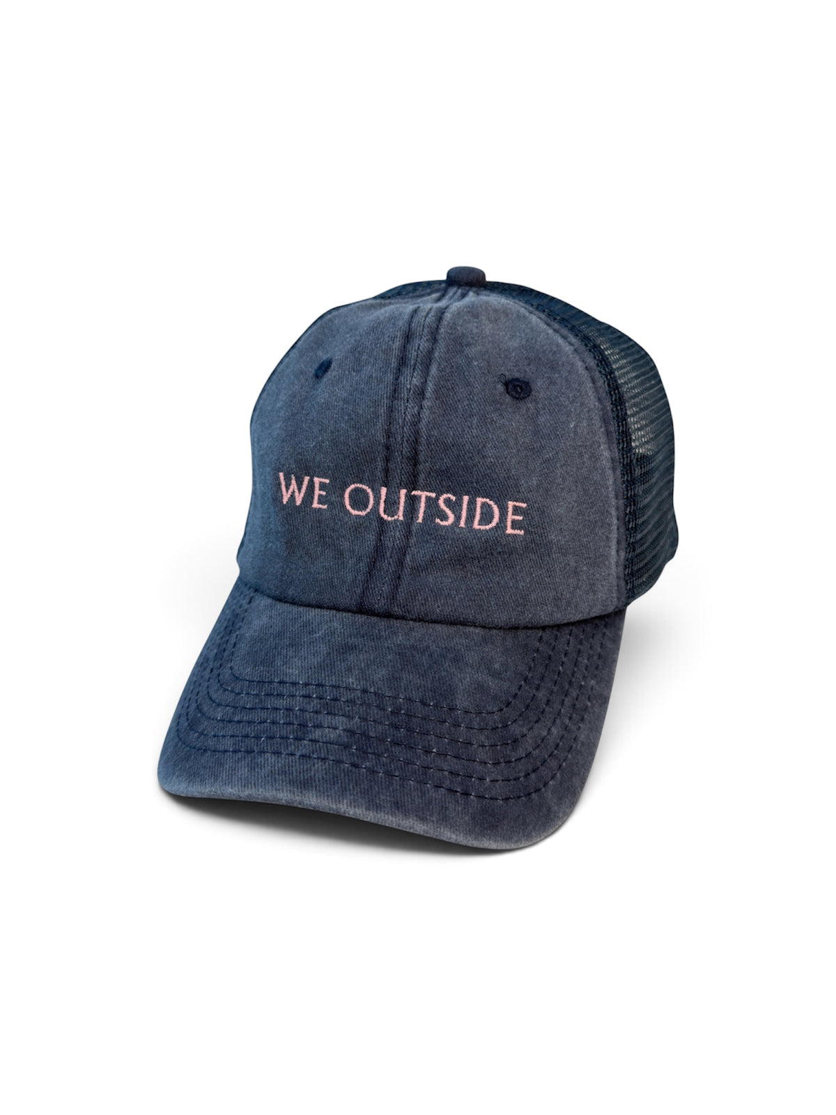 WE OUTSIDE Washed Mesh Cap — Blue and Pink — photo 3