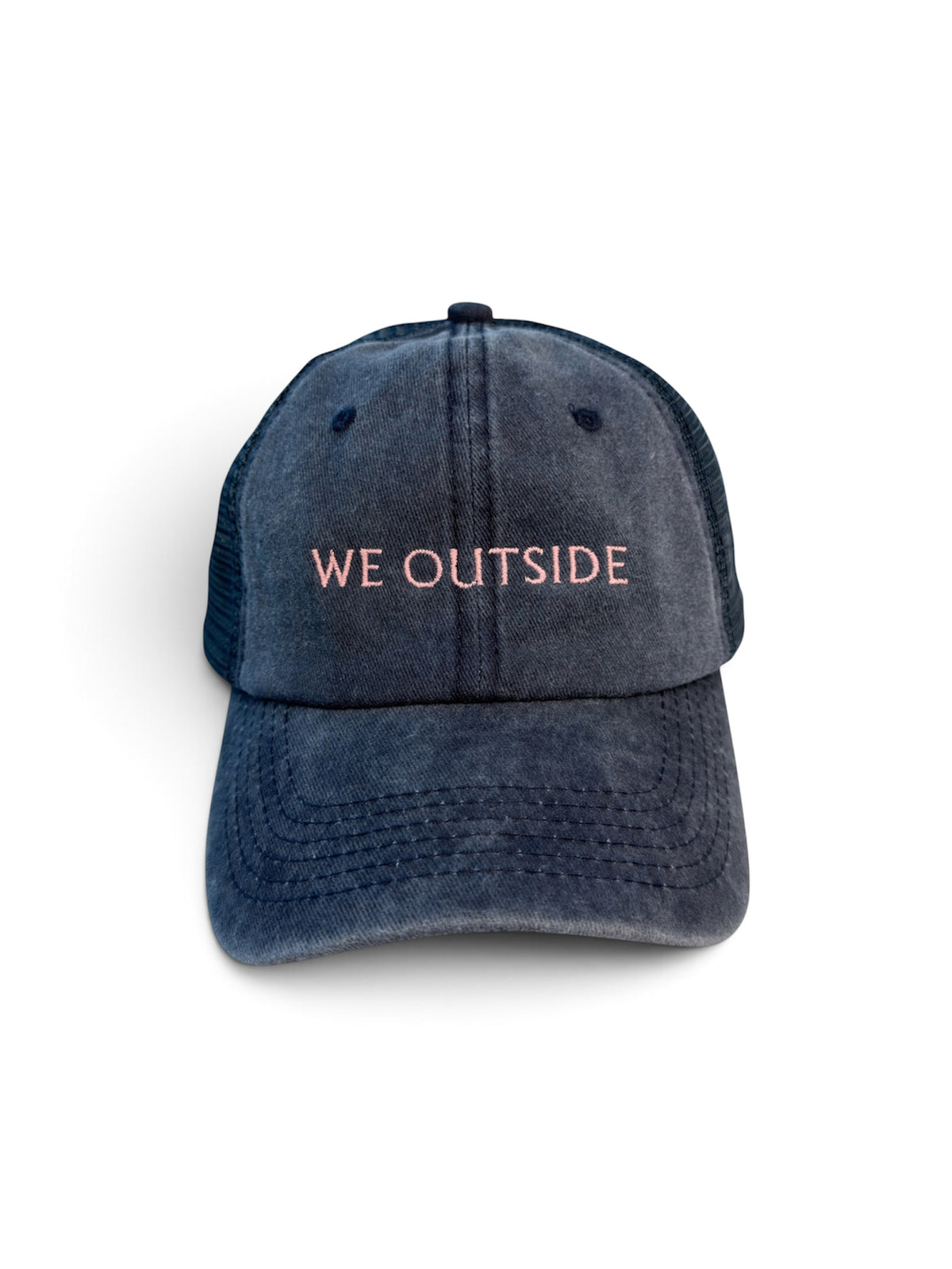 WE OUTSIDE Washed Mesh Cap — Blue and Pink — photo 4