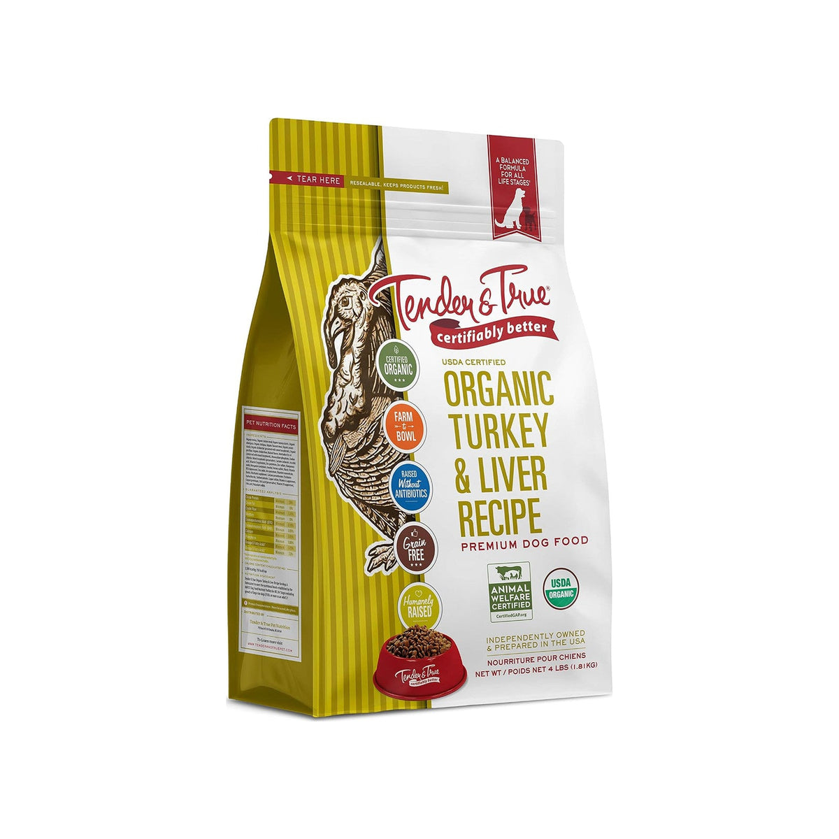 Tender and True Organic Turkey and Liver, 4 lb